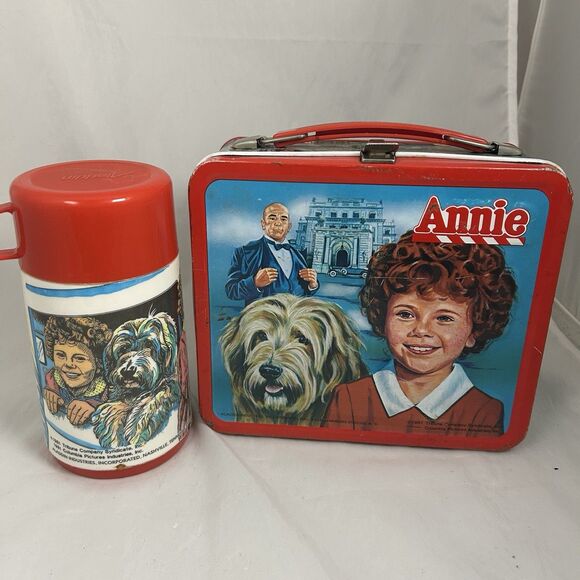 1981 Aladdin Annie Metal Lunchbox & Thermos Clean Nostalgia Movie Carol Burnett - Picture 1 of 14